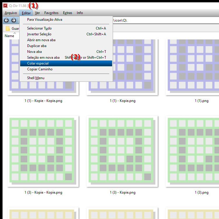 Como colo conteúdo no File Explorer